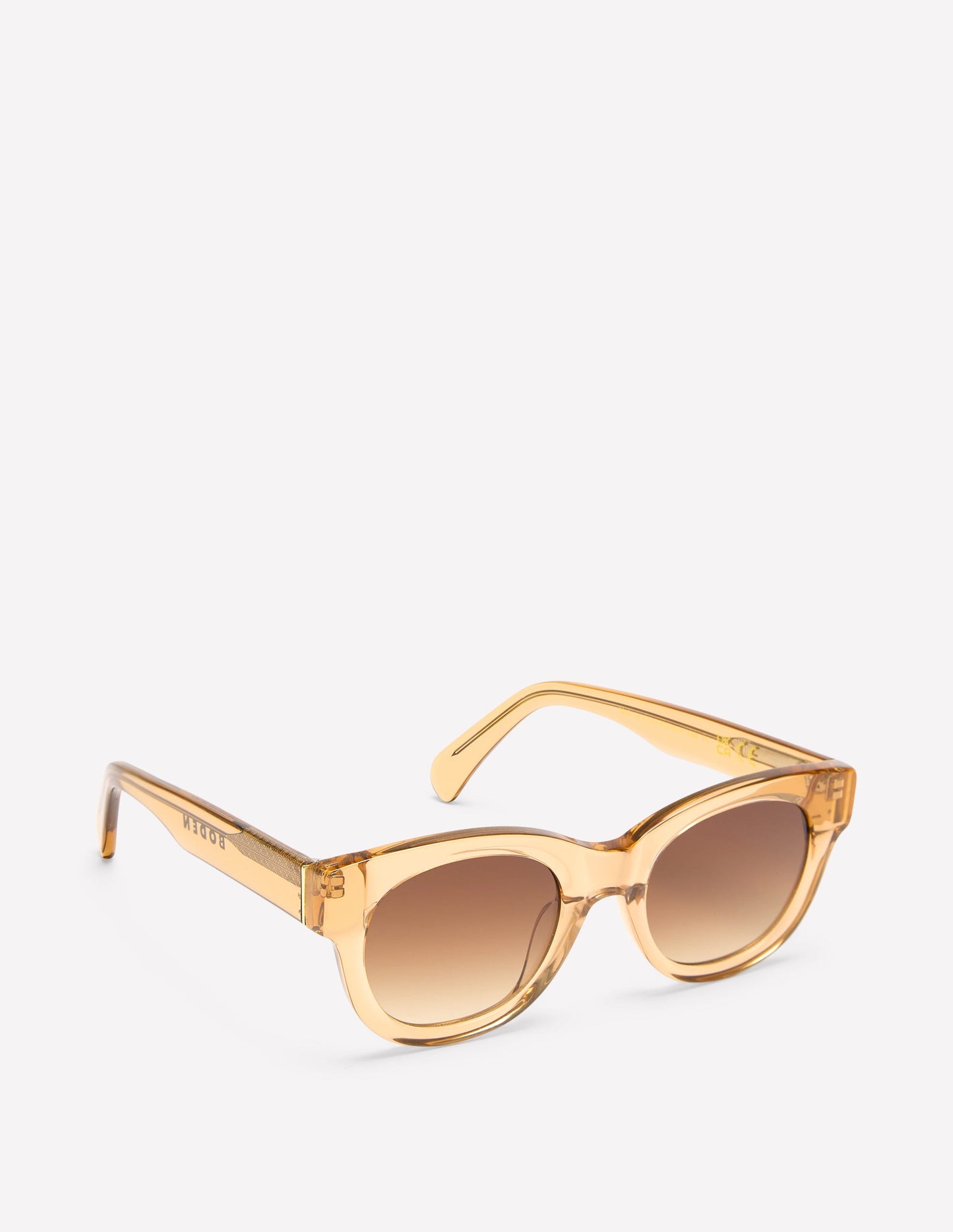 Round Acetate Sunglasses-Crystal Taupe