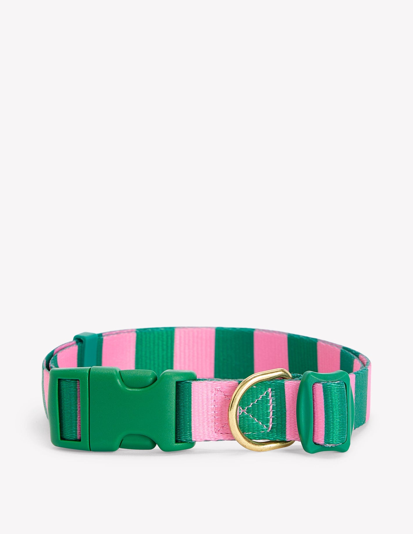 Dog Collar-Green/Pink Stripe