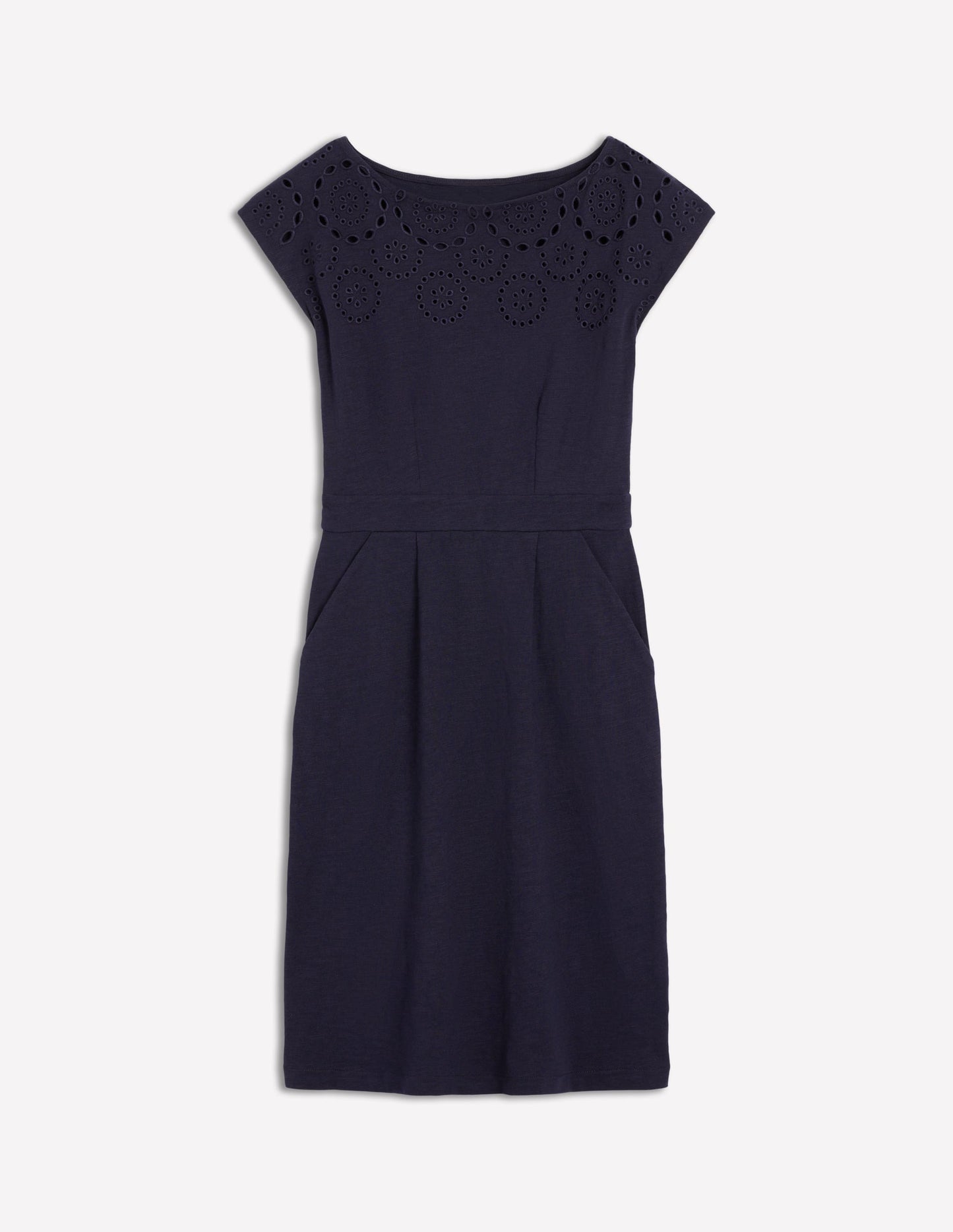 Florrie Broderie Dress-Navy