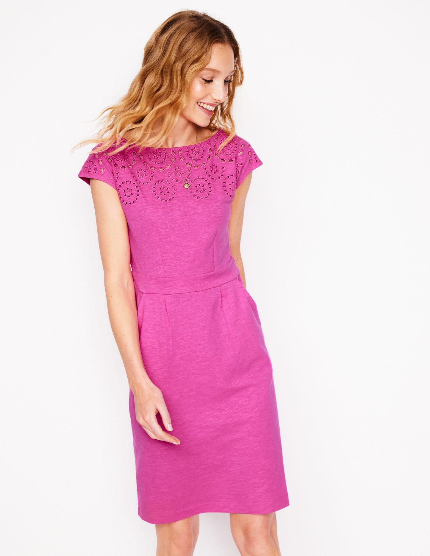 Florrie Broderie Dress-Cosmos Pink