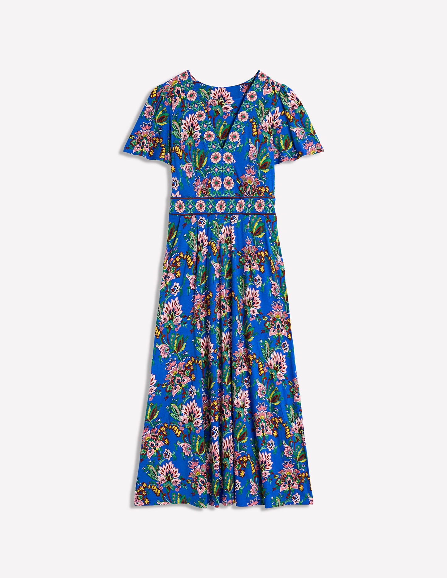 Ellie Flutter Maxi Tea Dress-Gallery Blue, Botanica Terrace