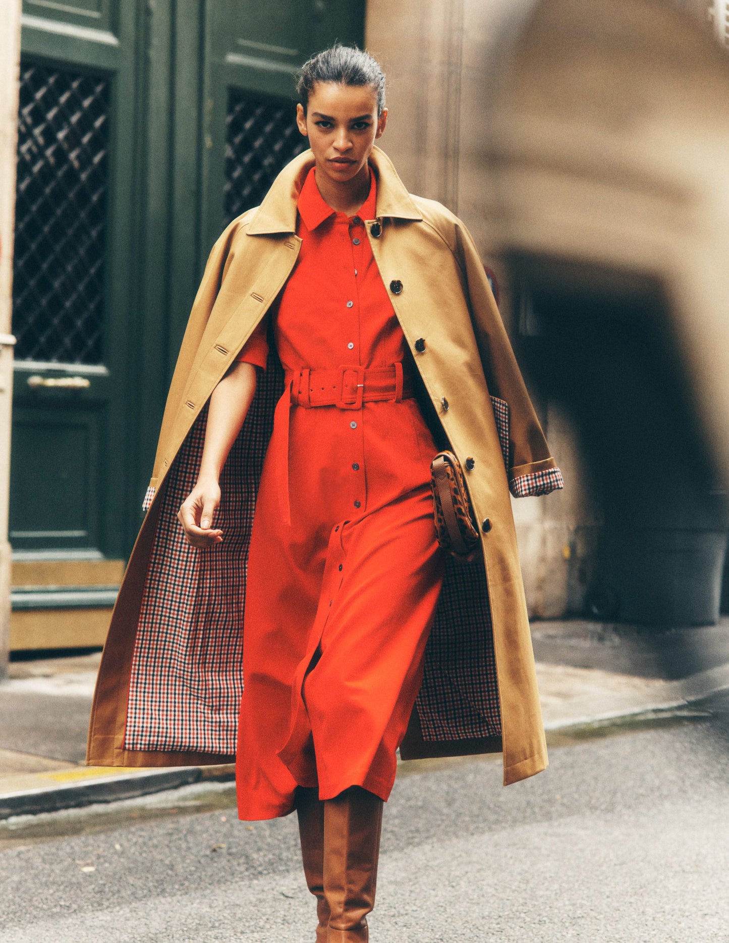 Fashion Ponte Shirt Dress-Poppy Red