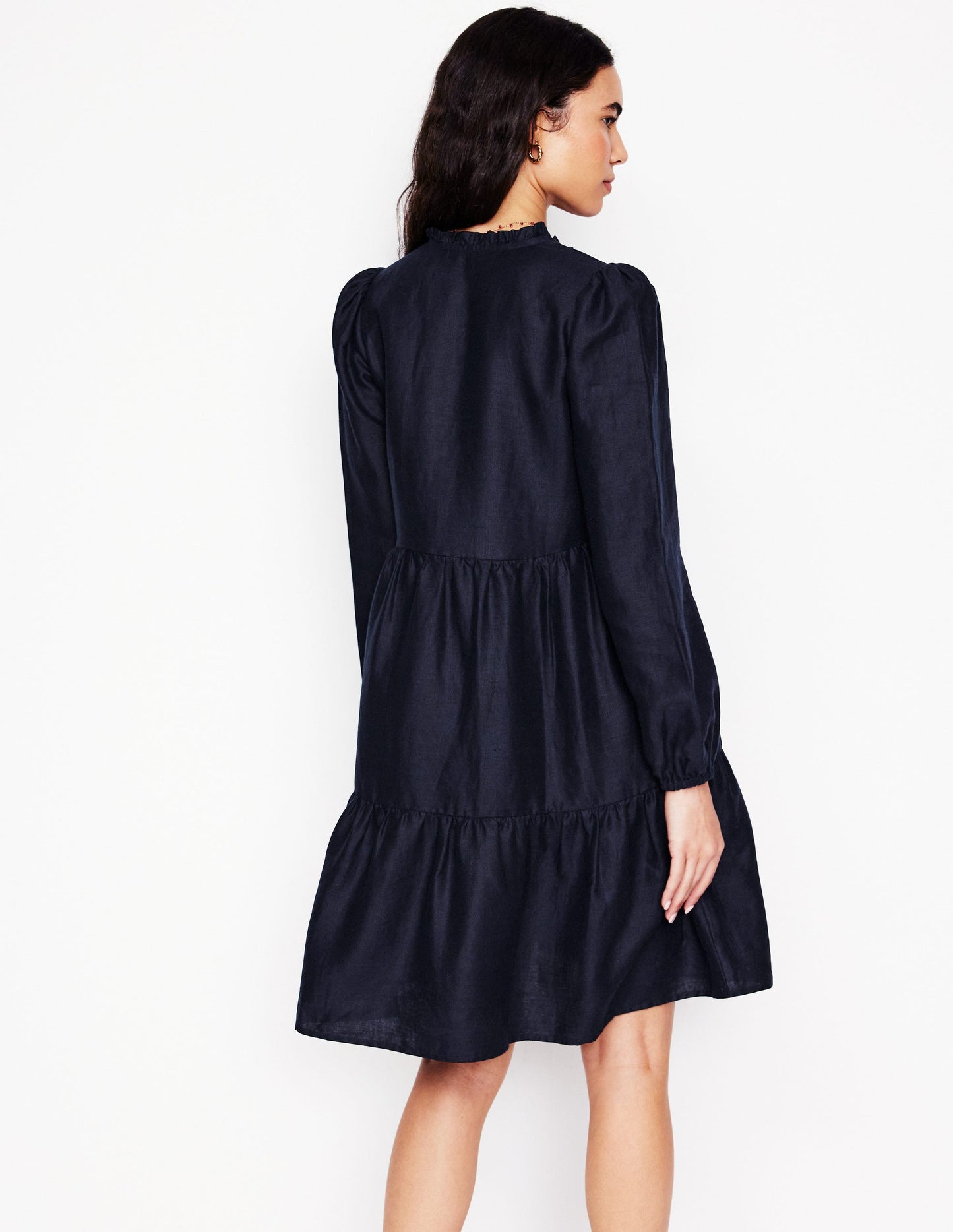 Esme Linen Mini Dress-Navy