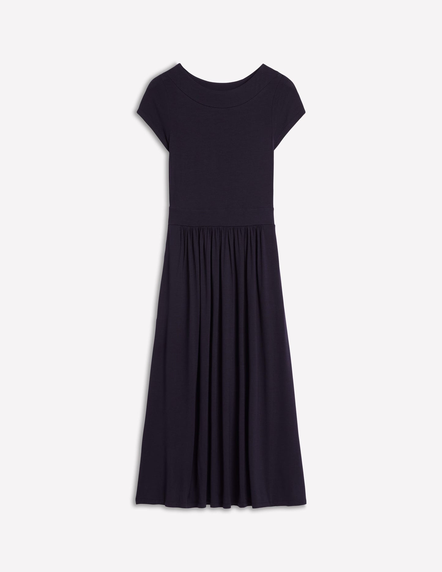 Melanie Jersey Midi Dress-Navy