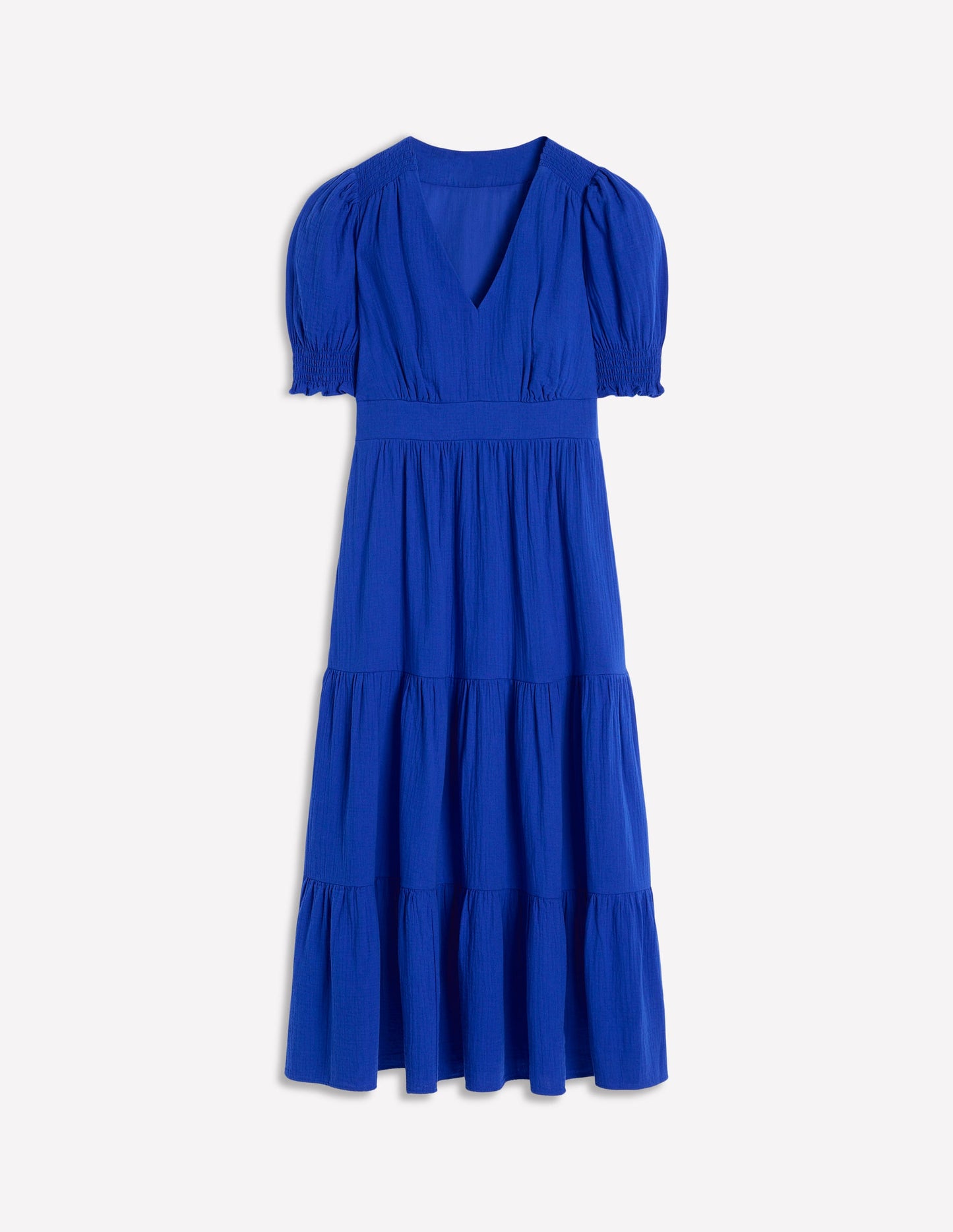 Anna Double Cloth Midi Dress-Bright Blue