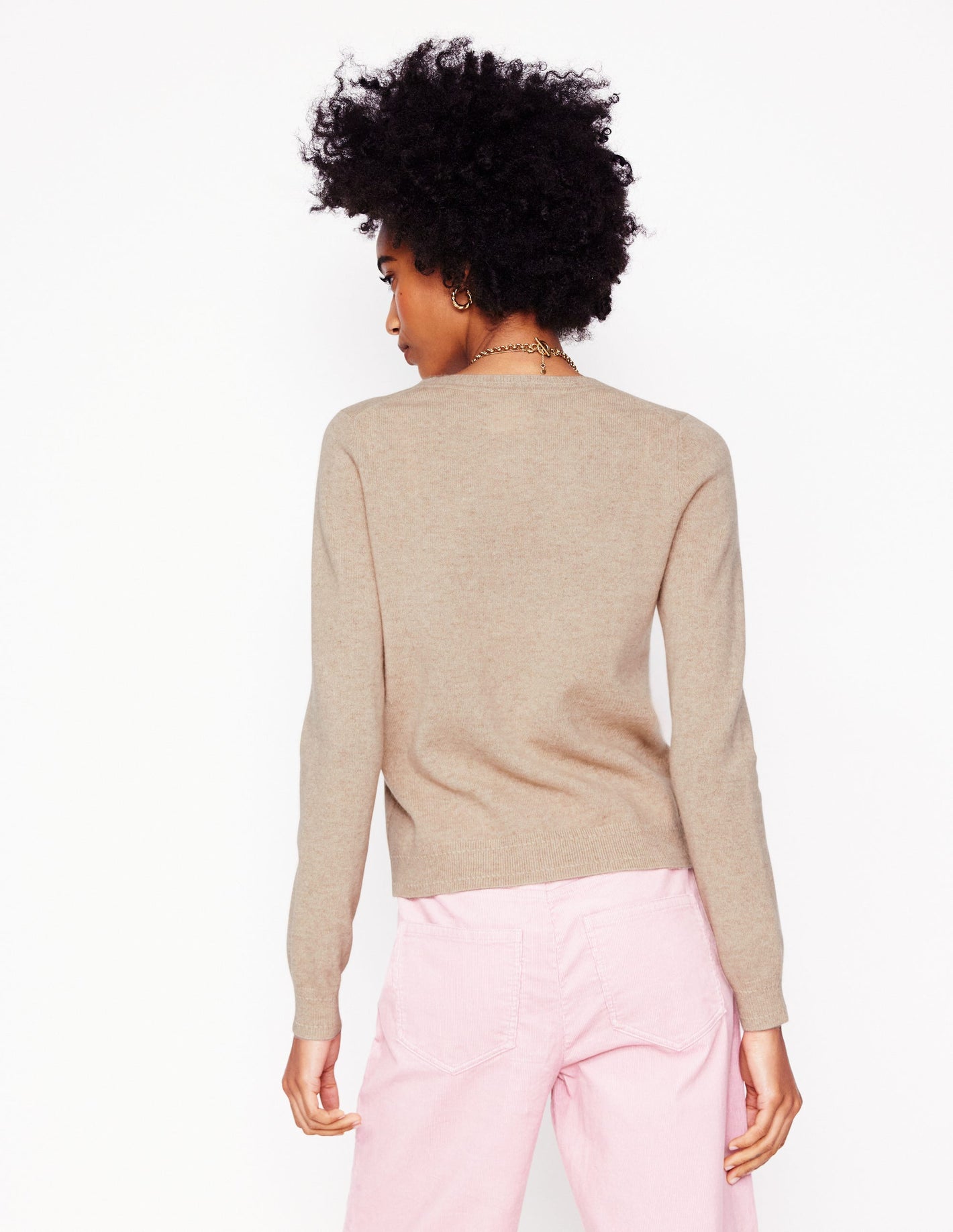 Eva Cashmere Crew Neck Jumper -Chinchilla Melange