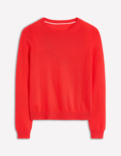 Eva Cashmere Crew Neck Jumper-Strawberry Tart Red