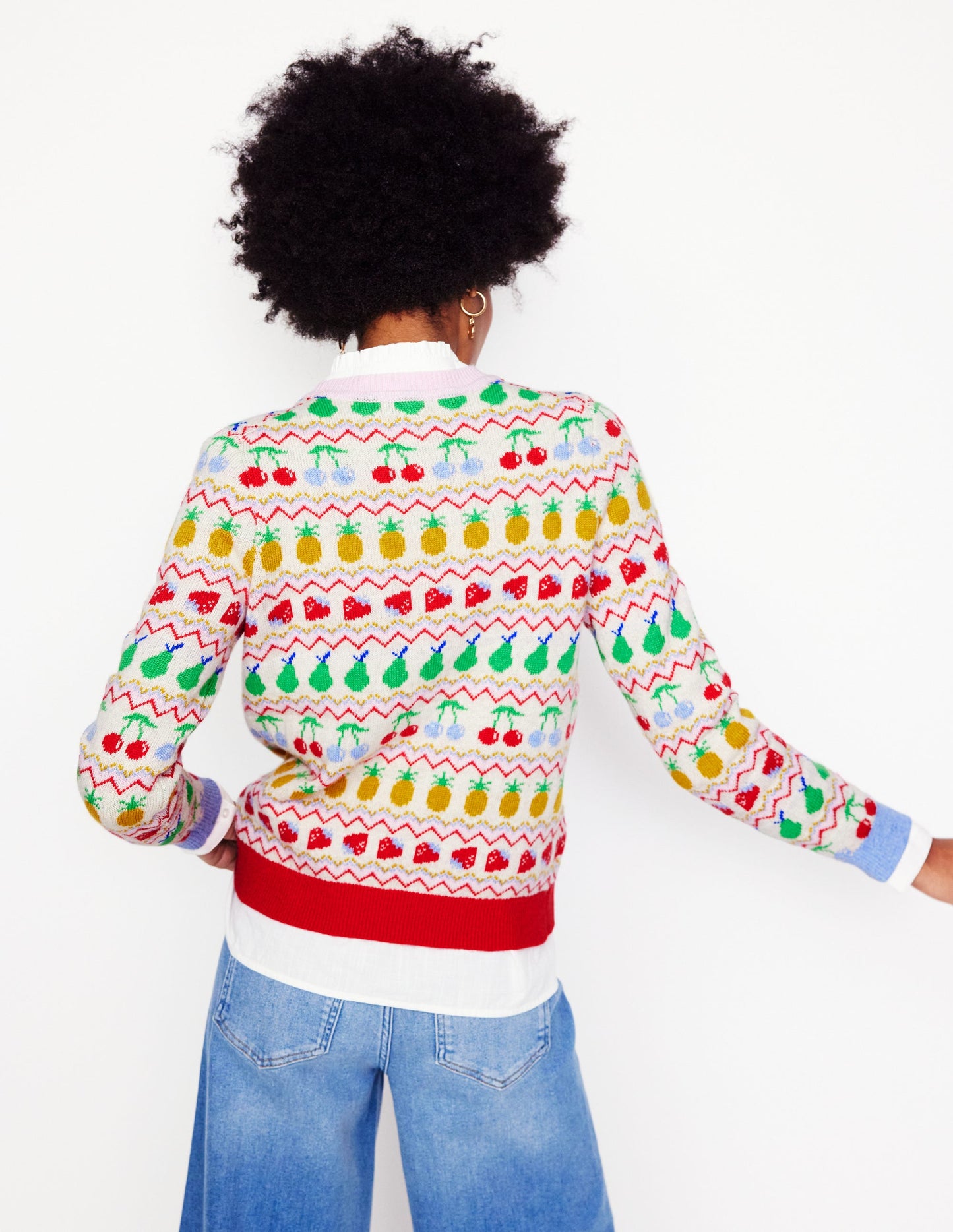 Edie Fair Isle Jumper-Ecru Marl, Fruit