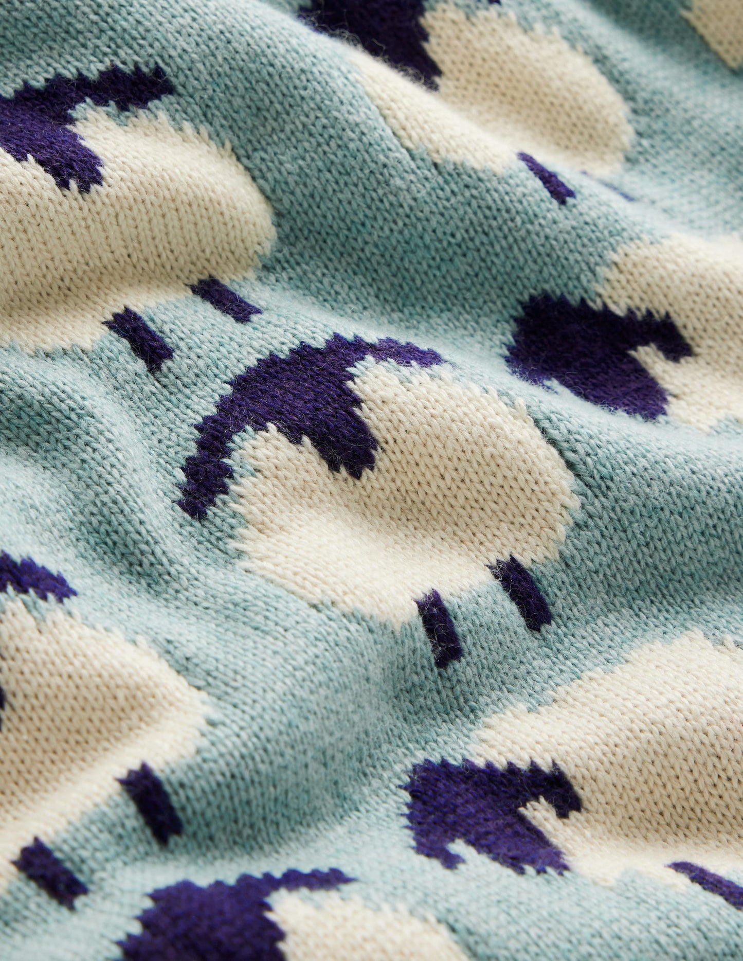 Heather Jacquard Jumper-Seamist Blue, Sheep