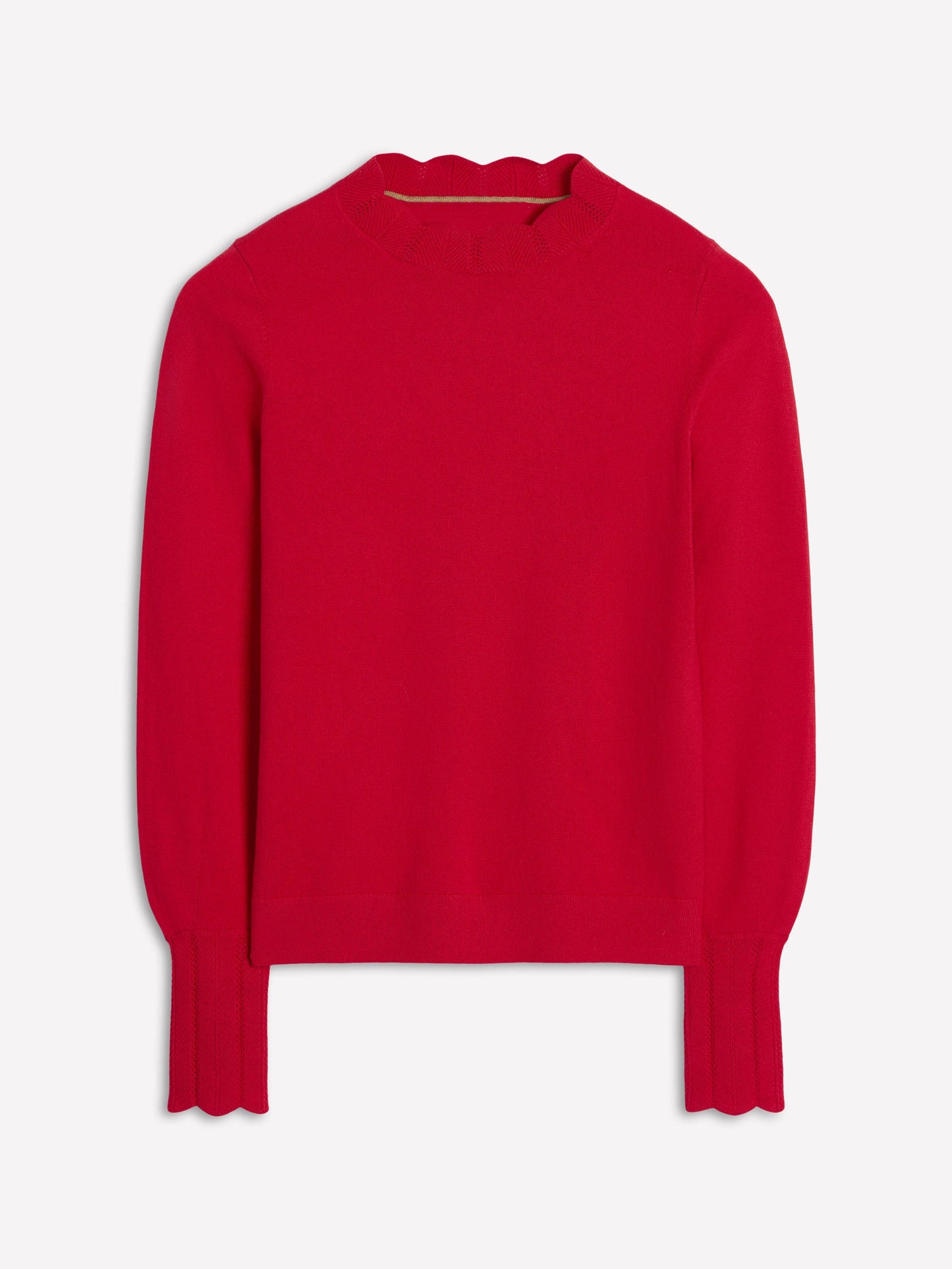 Imi Scallop Trim Jumper-Strawberry Tart  Red