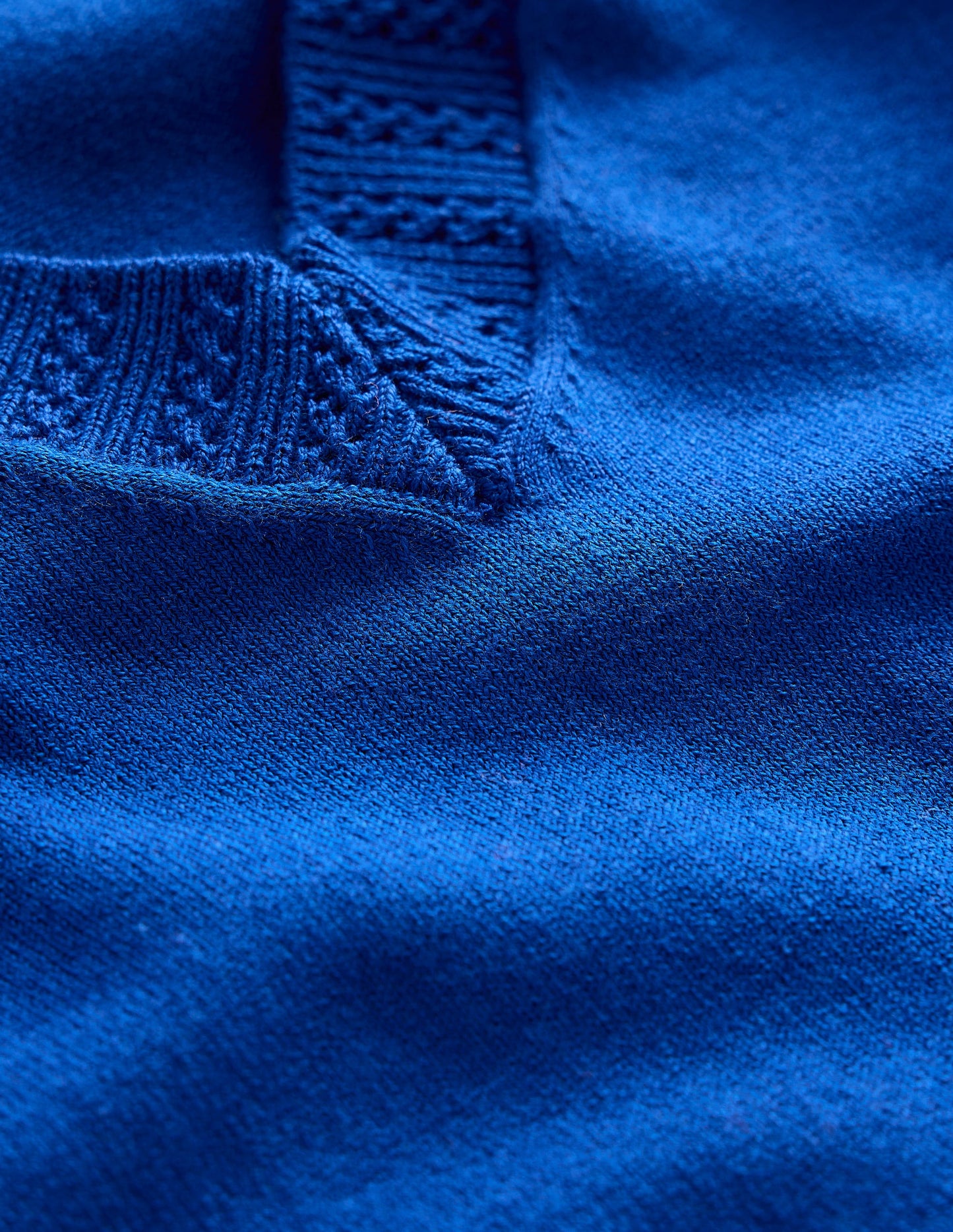 Emilia Cotton V Neck Jumper-Bright Blue