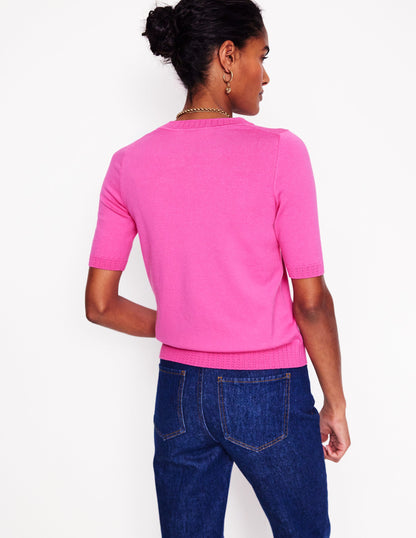 Emilia Cotton Crew T-shirt-Tickled Pink