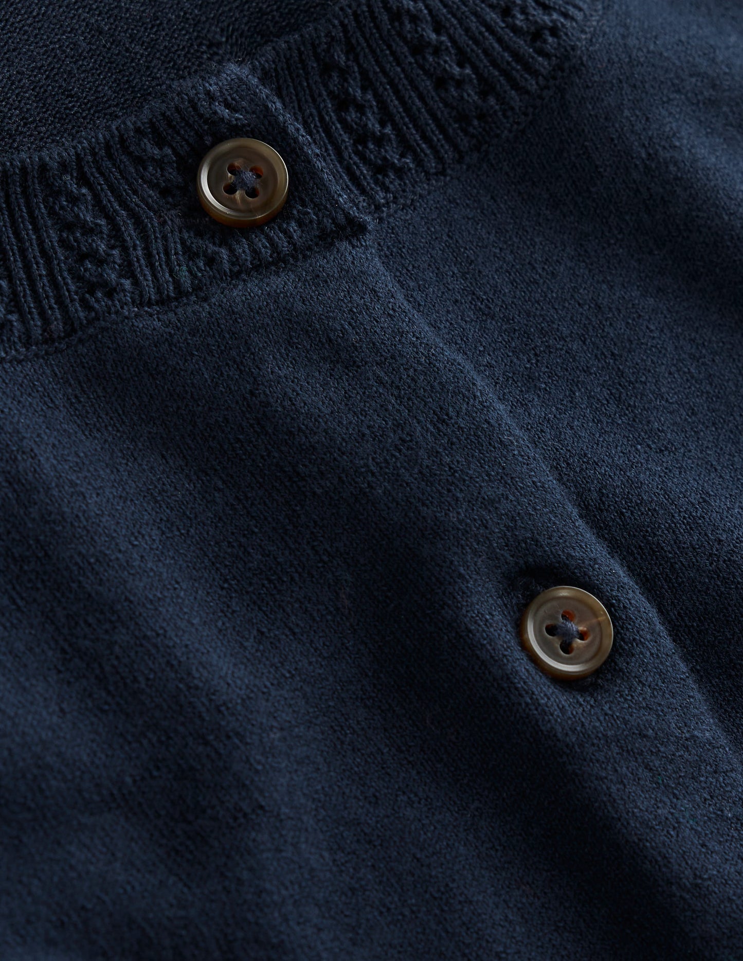 Emilia Cotton Crew Cardigan-Navy