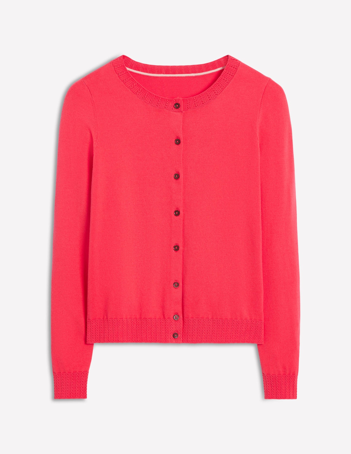 Emilia Cotton Crew Cardigan-HEATHER