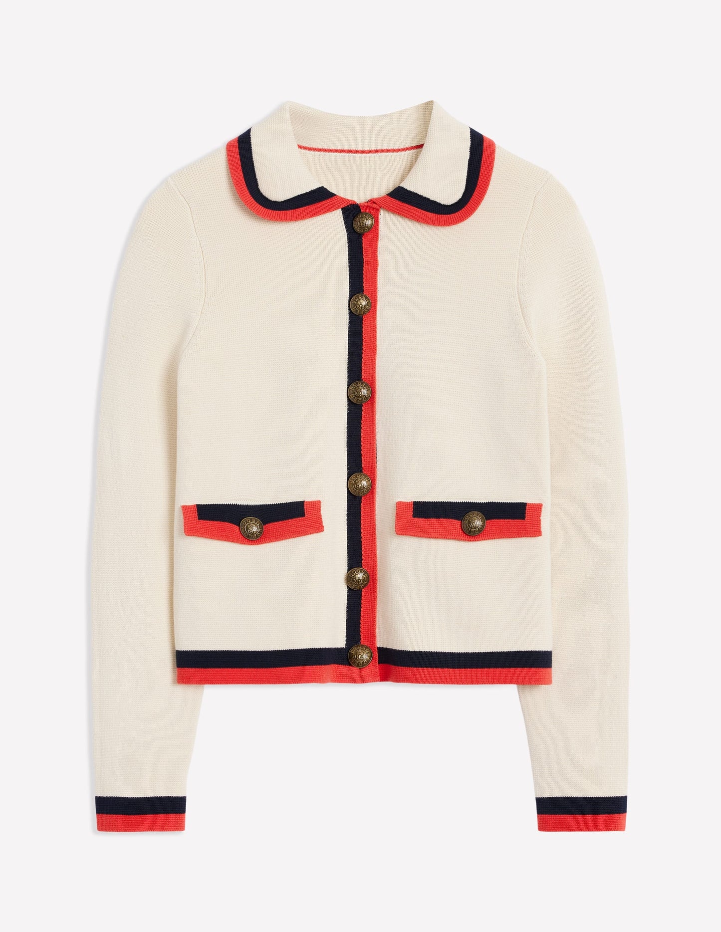 Holly Collared Knitted Jacket-Warm Ivory