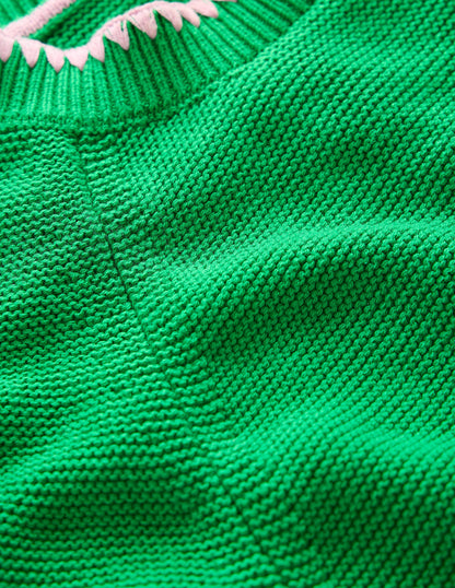 Lena Stitch Detail Jumper-Rich Emerald