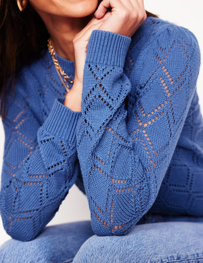 Enid Puff Sleeve Jumper-Blue River