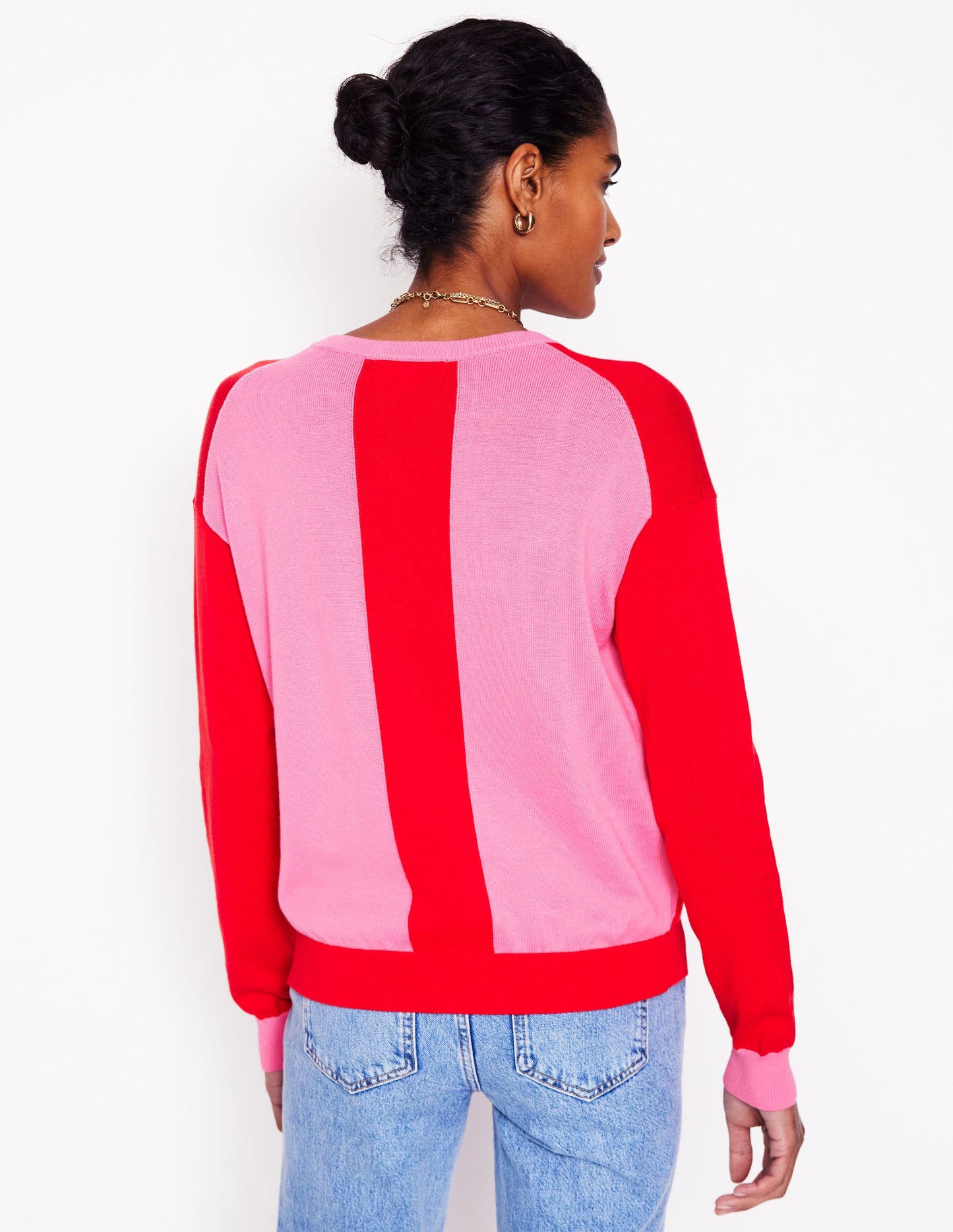 Lara Relaxed Cotton Cardigan -High Risk Red, Carmine Rose