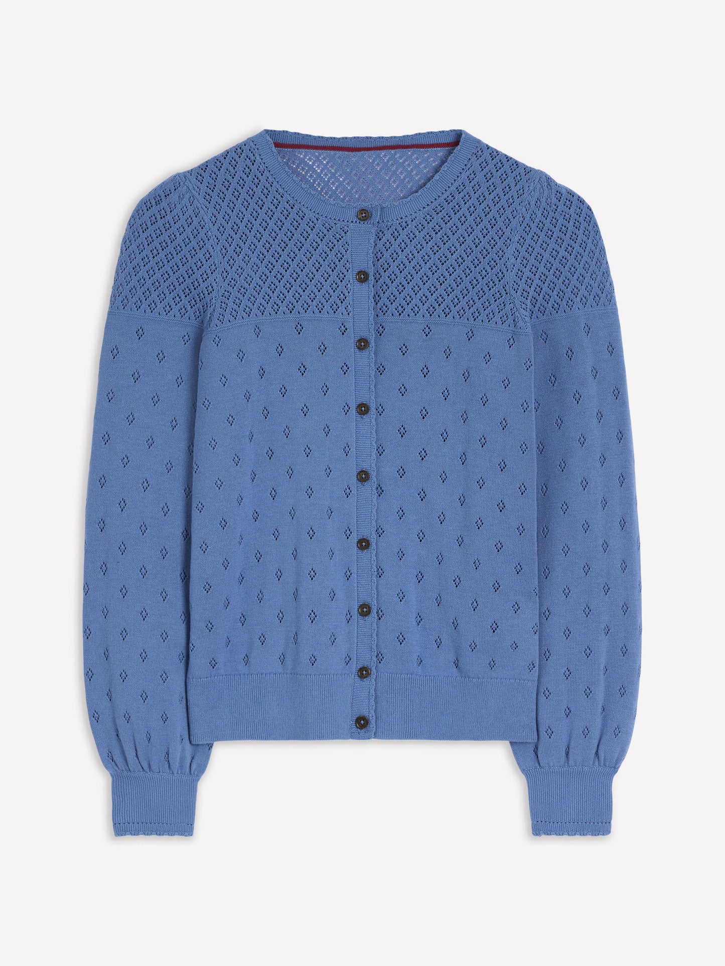 Rosalie Pointelle Cardigan-Blue River Blue