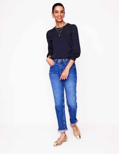 Rosalie Pointelle Jumper-Navy