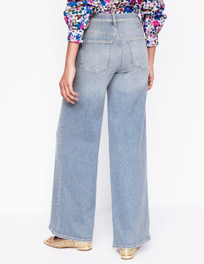 High Rise Wide Leg Jeans-Light Vintage