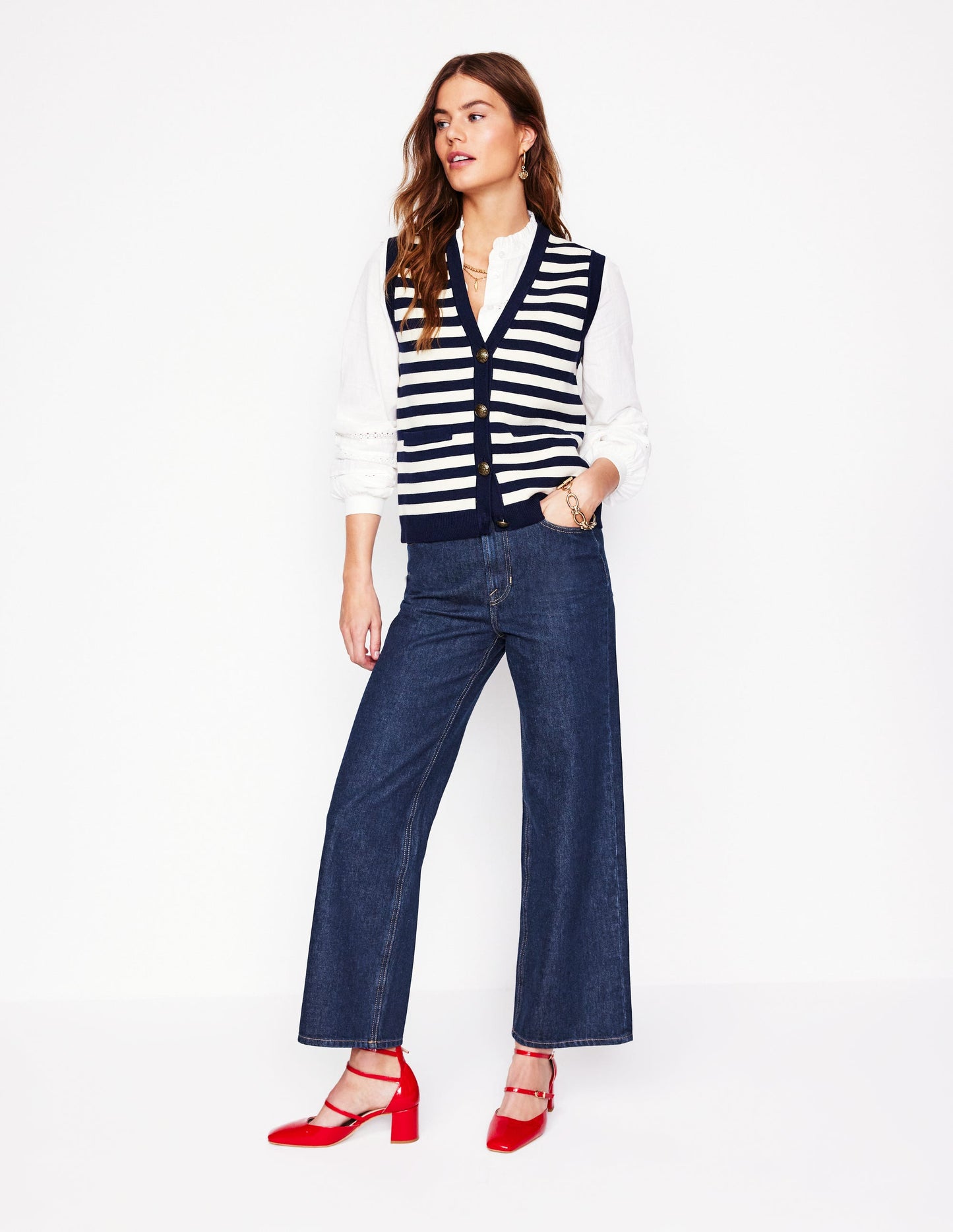 High Rise Straight Crop Jeans -Indigo