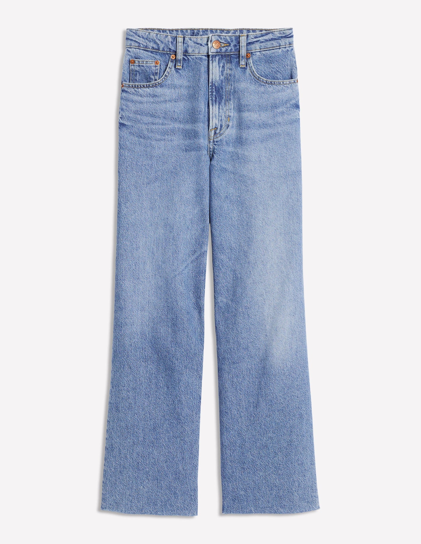 High Rise Straight Crop Jeans-Light Vintage Frayed