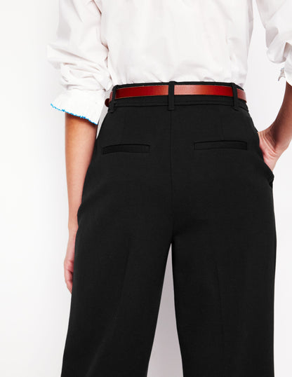 Cropped Ponte Trousers-Black