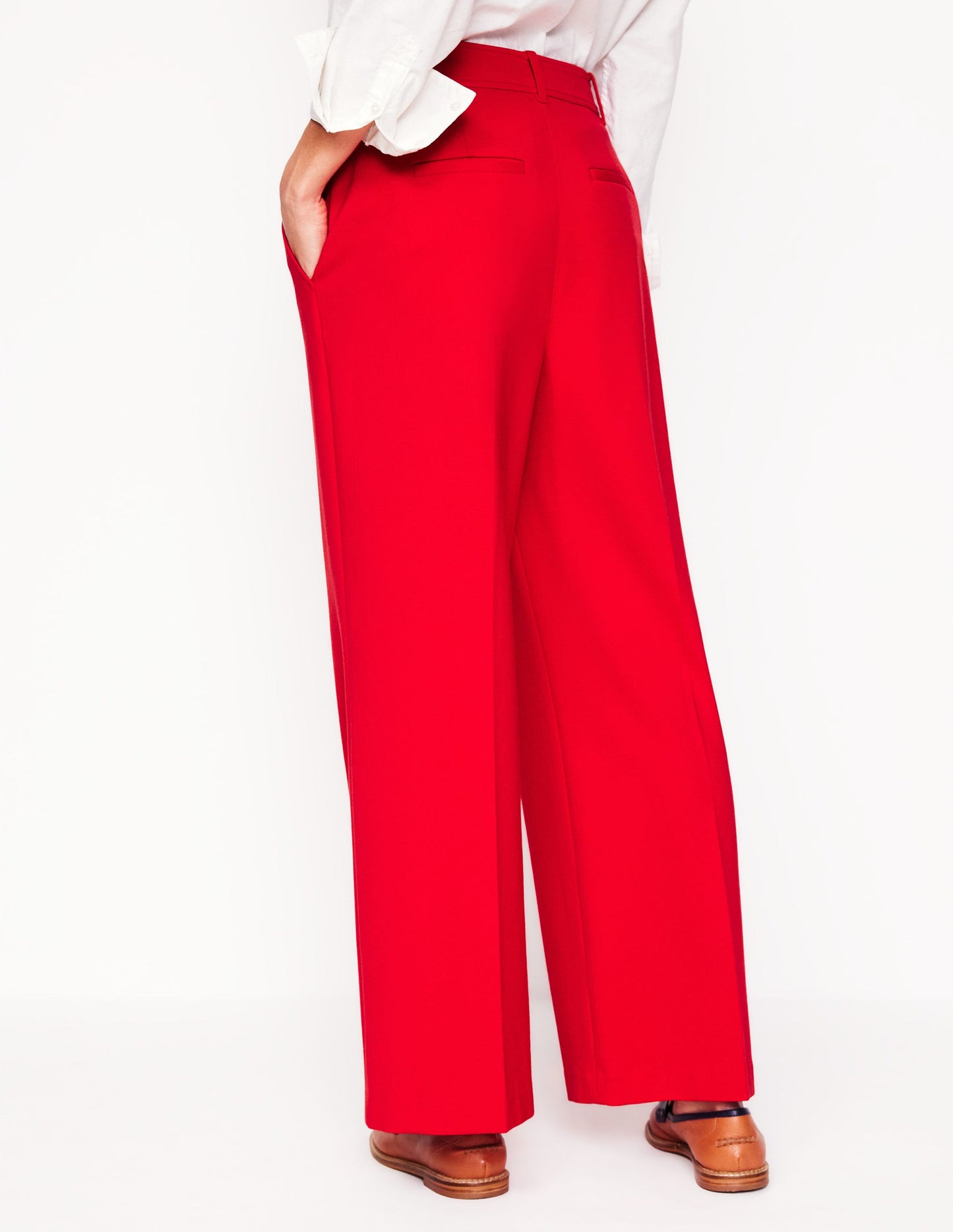 Cropped Ponte Trousers-Hot Pepper