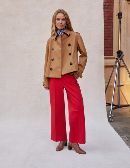 Cropped Ponte Trousers-Hot Pepper