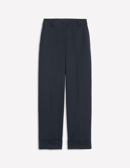 Turn Up Trousers-Navy