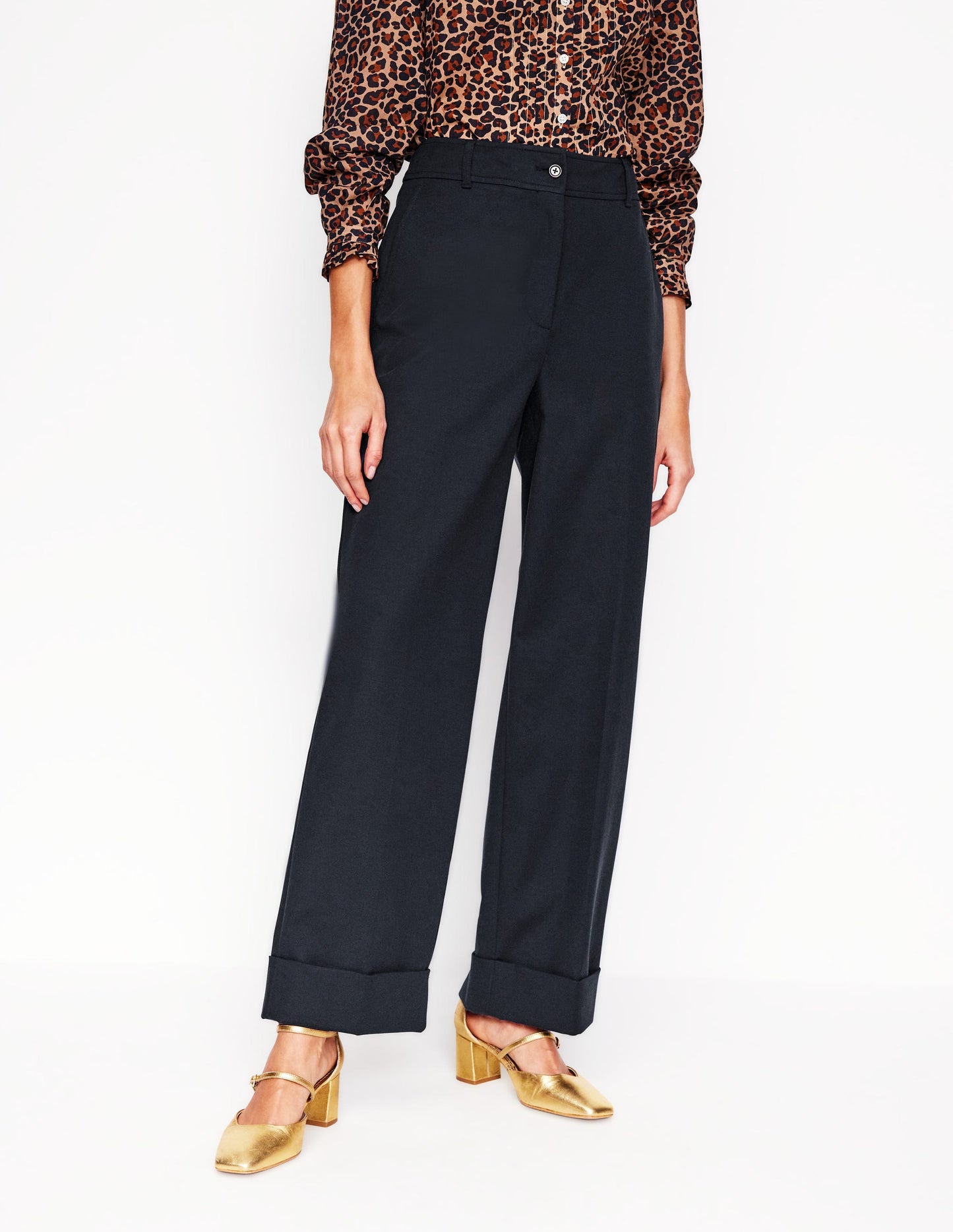 Turn Up Trousers-Navy