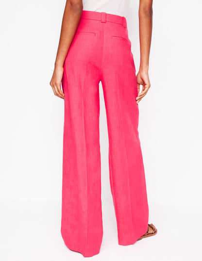 Westbourne Linen Trousers-Camelia Pink