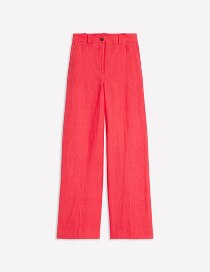 Westbourne Linen Trousers-Camelia Pink