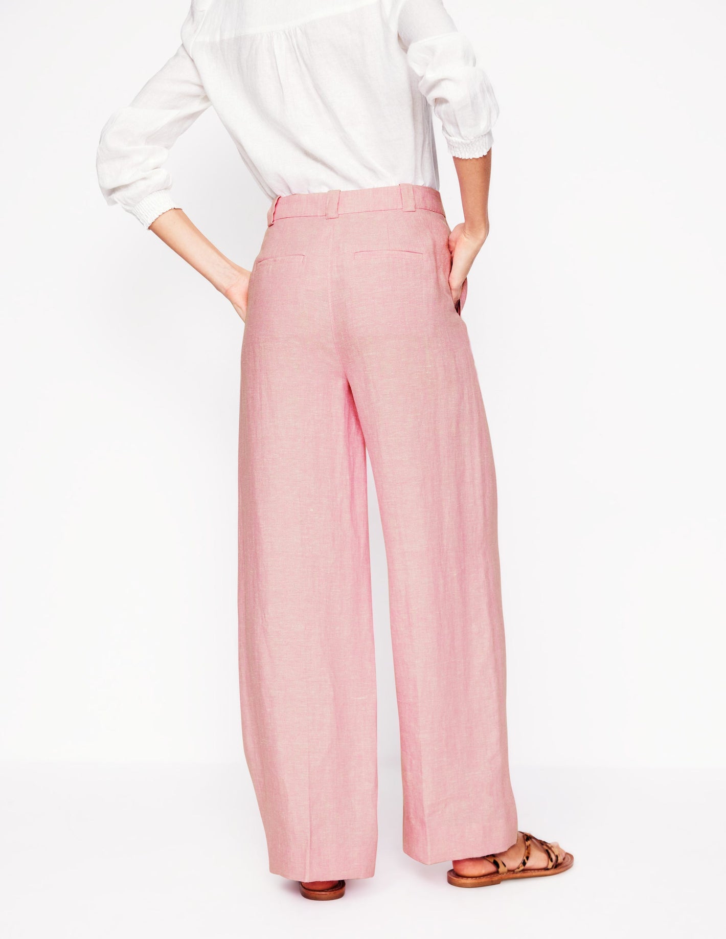 Westbourne Linen Trousers-Vintage Mauve Chambray