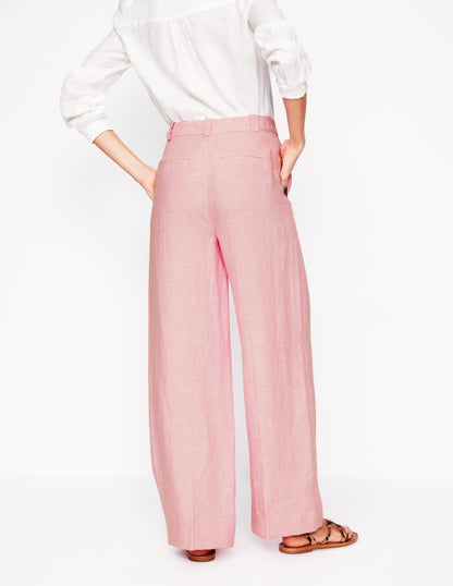 Westbourne Linen Trousers-Meadowsweet Pink Chambray