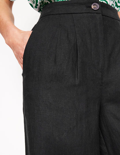 Dulwich Linen Trousers-Black