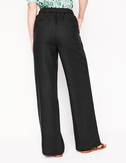 Dulwich Linen Trousers-Black