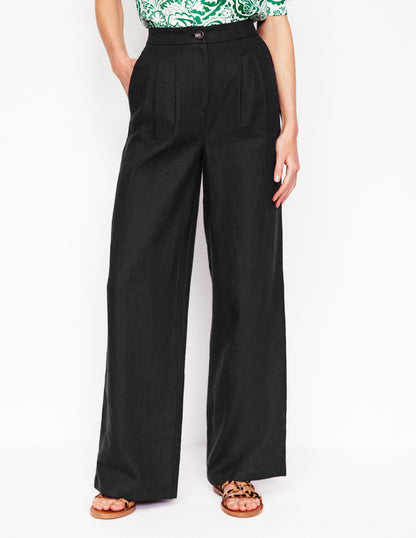 Dulwich Linen Trousers-Black