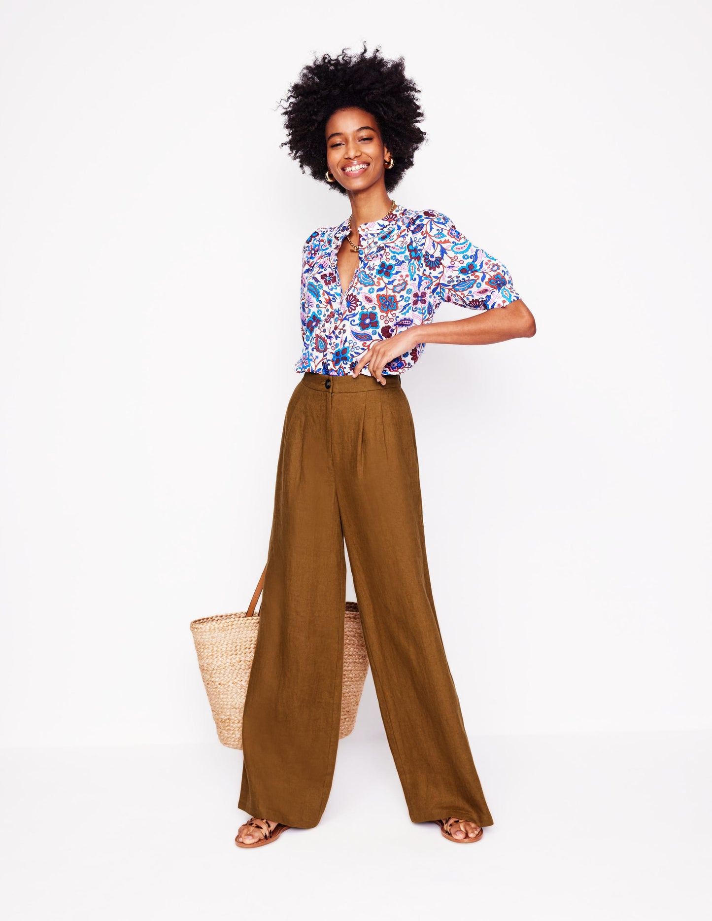 Dulwich Linen Trousers-Gingerbread