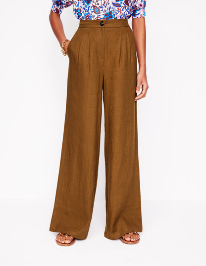 Dulwich Linen Trousers-Gingerbread