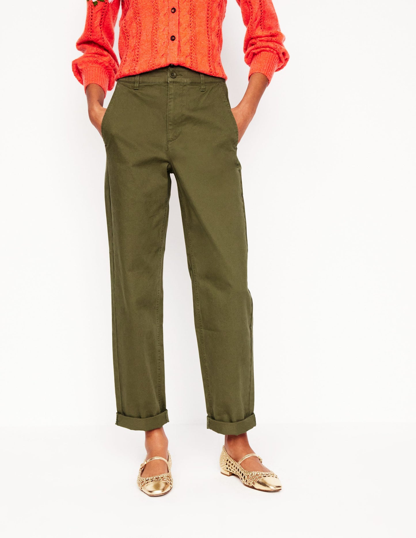 Barnsbury Chino Trouser-Woodland Green