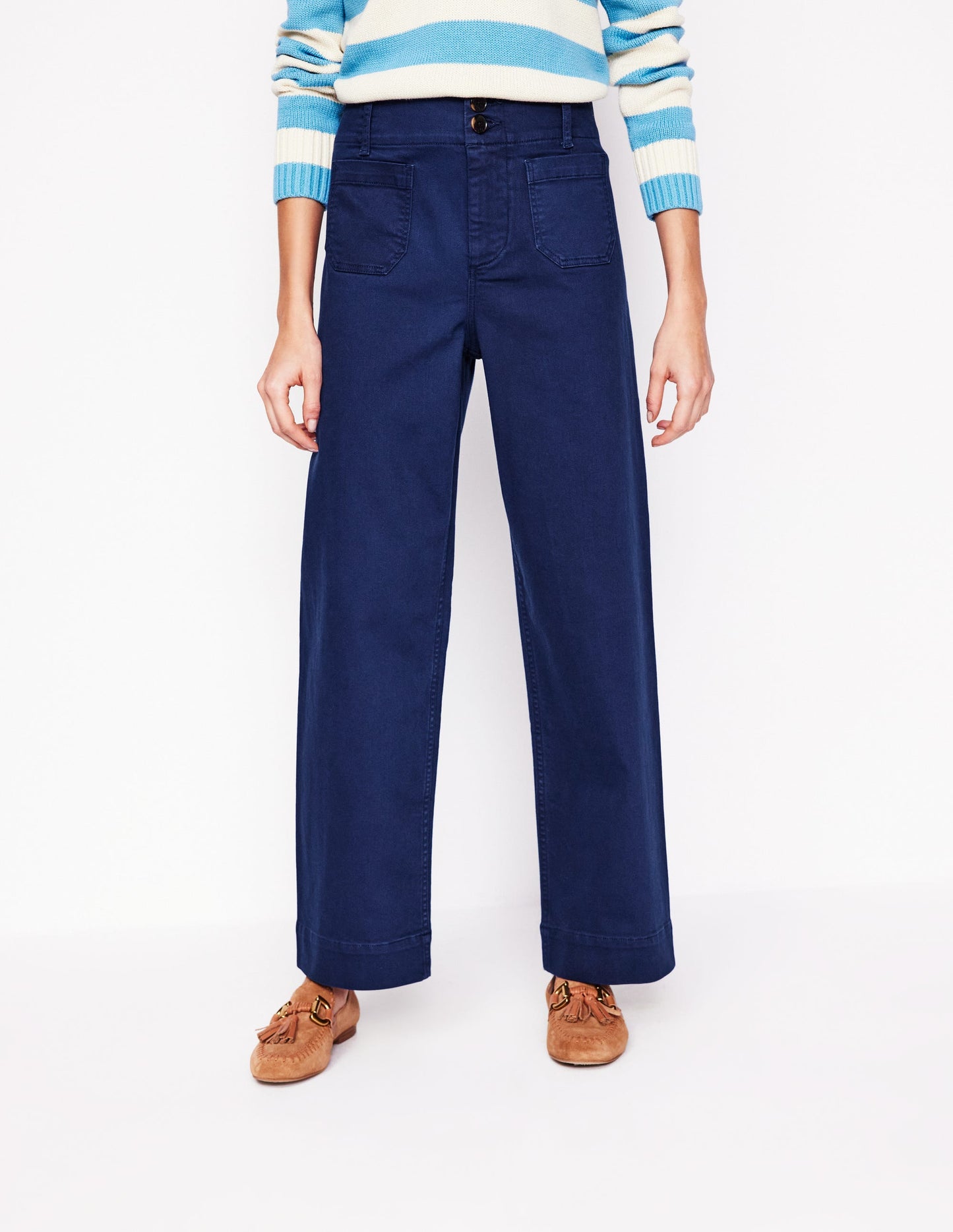 Primrose Patch Pocket Trousers-Navy