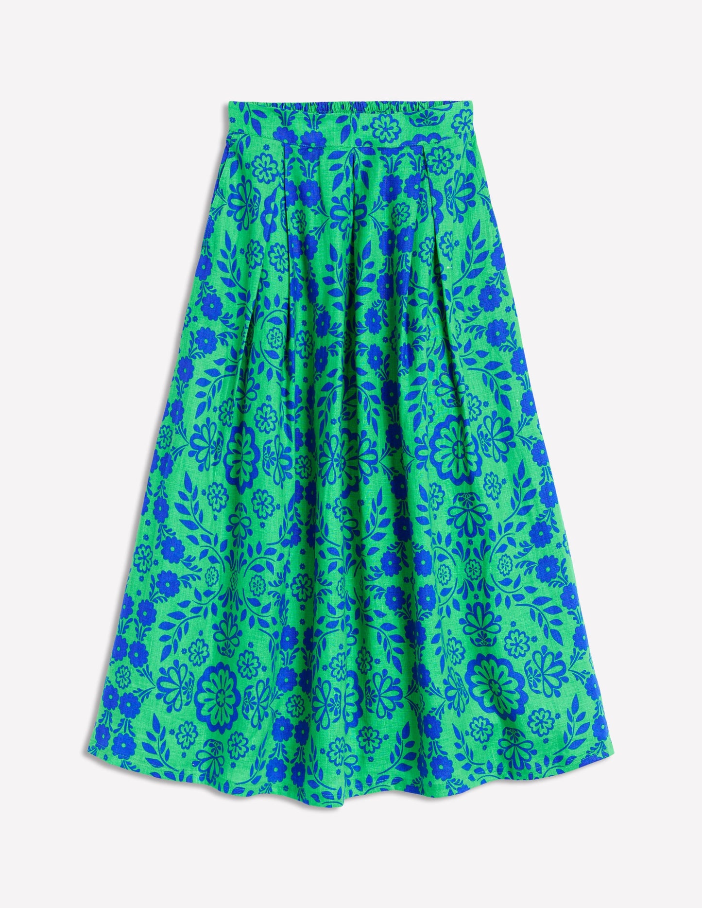 Verity Linen Midi Skirt-Structured Meadow