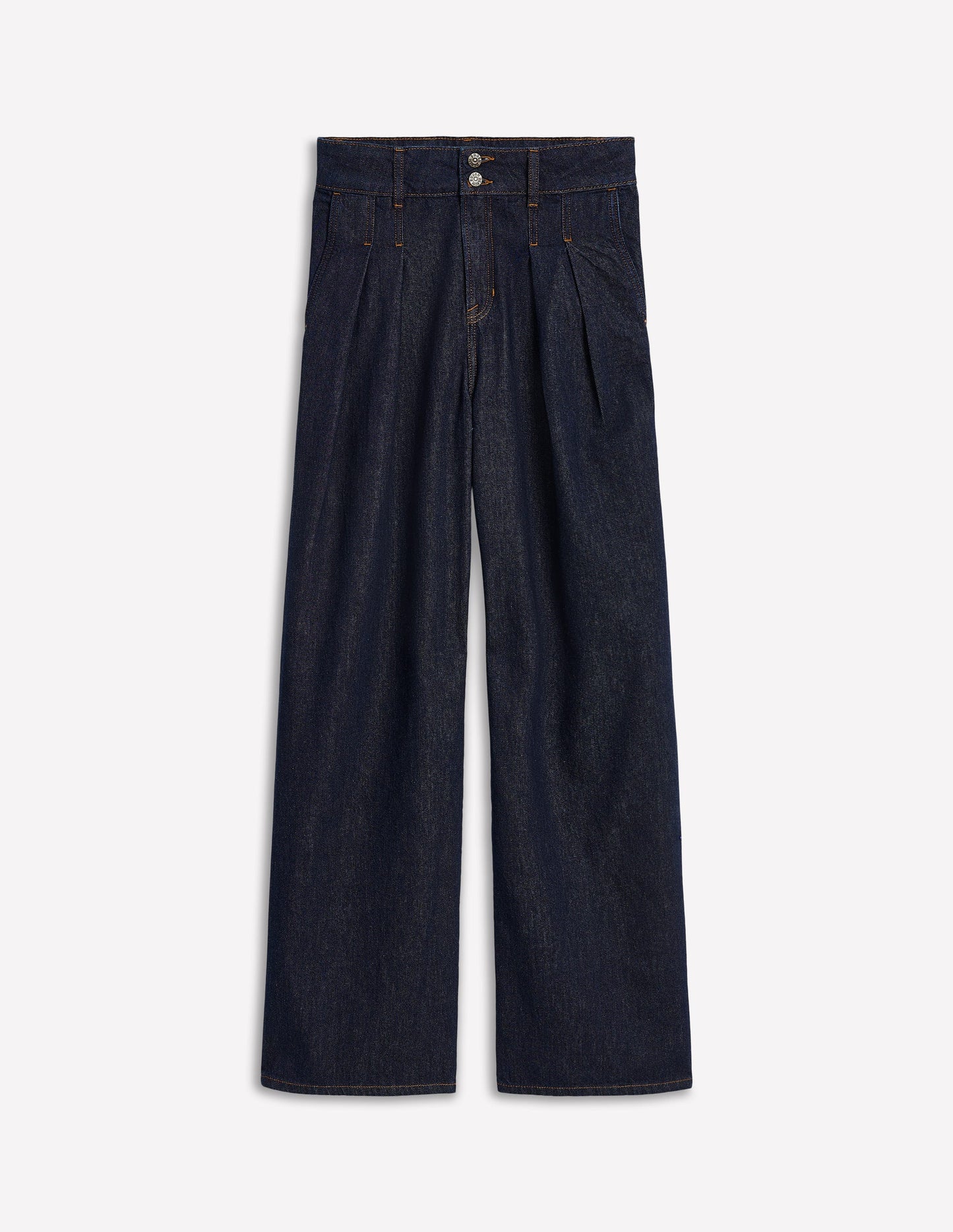 Mid Rise Fluid Denim Trousers-Indigo Rinse