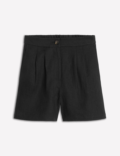 Dulwich Linen Shorts-Black