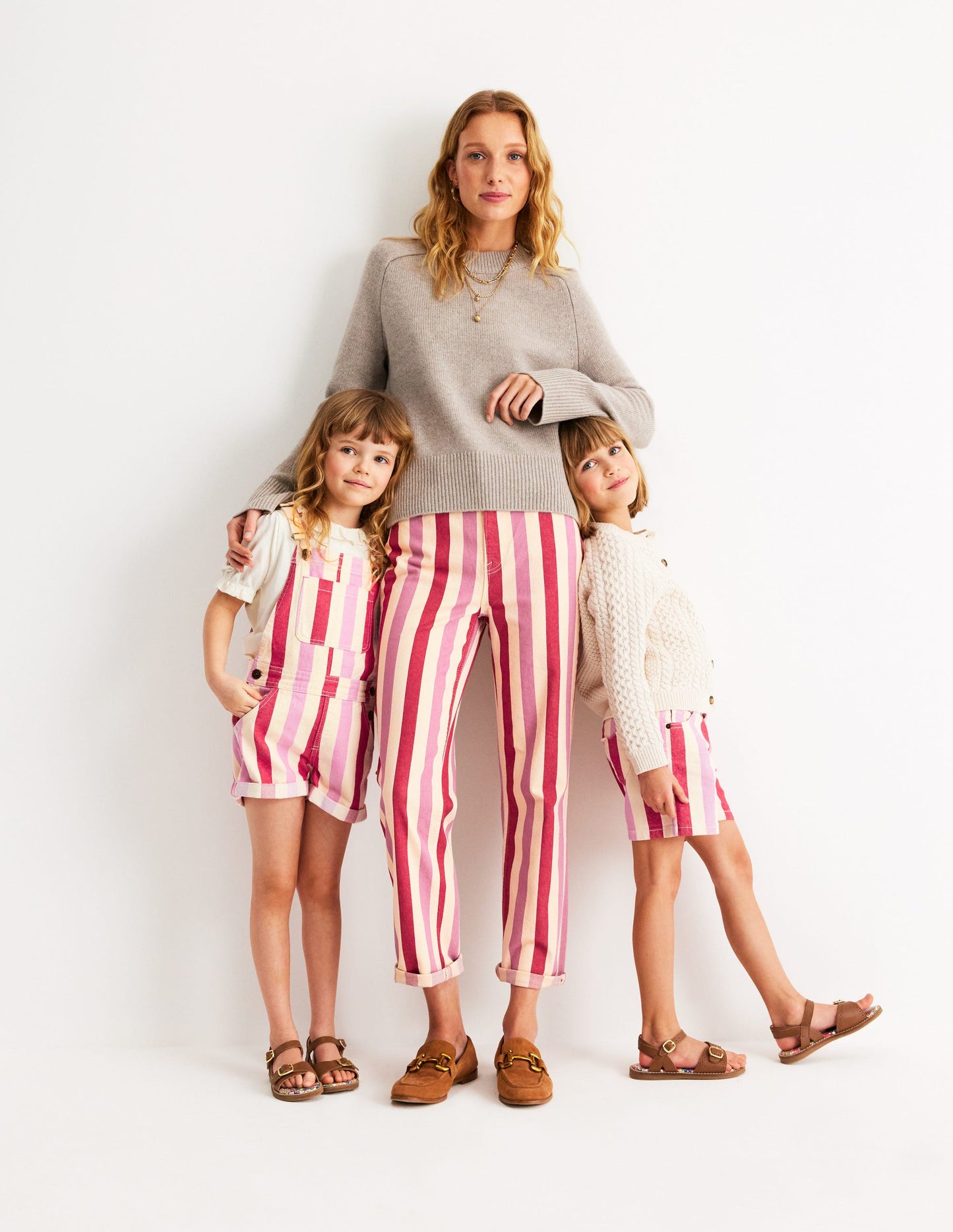 High Rise Stripe Jeans-Red and Pink Wide Stripe