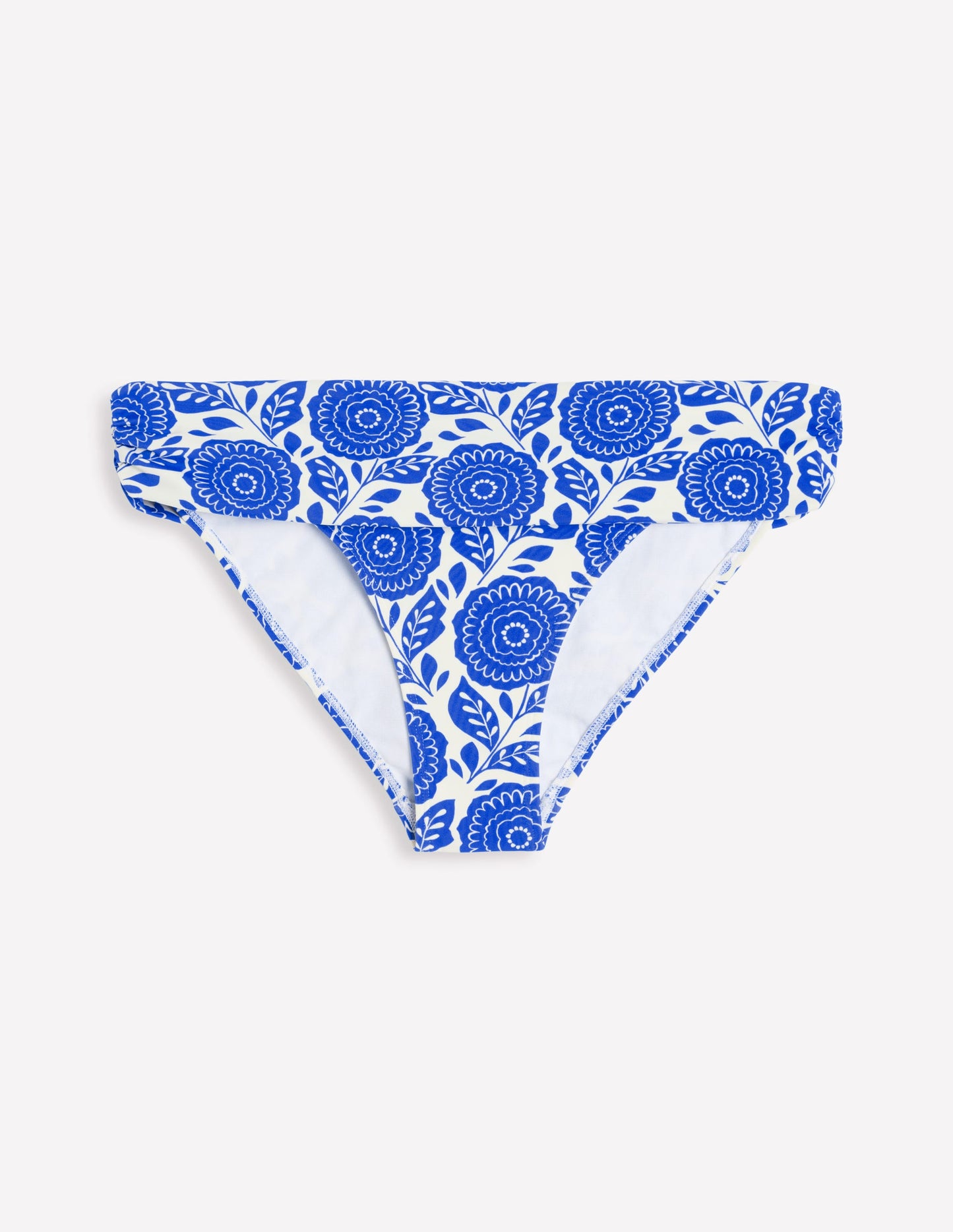 Levanzo Fold Bikini Bottoms-Blue Dahlia Stamp