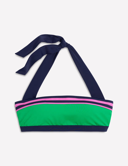 Santorini Bikini Top-Green Colourblock