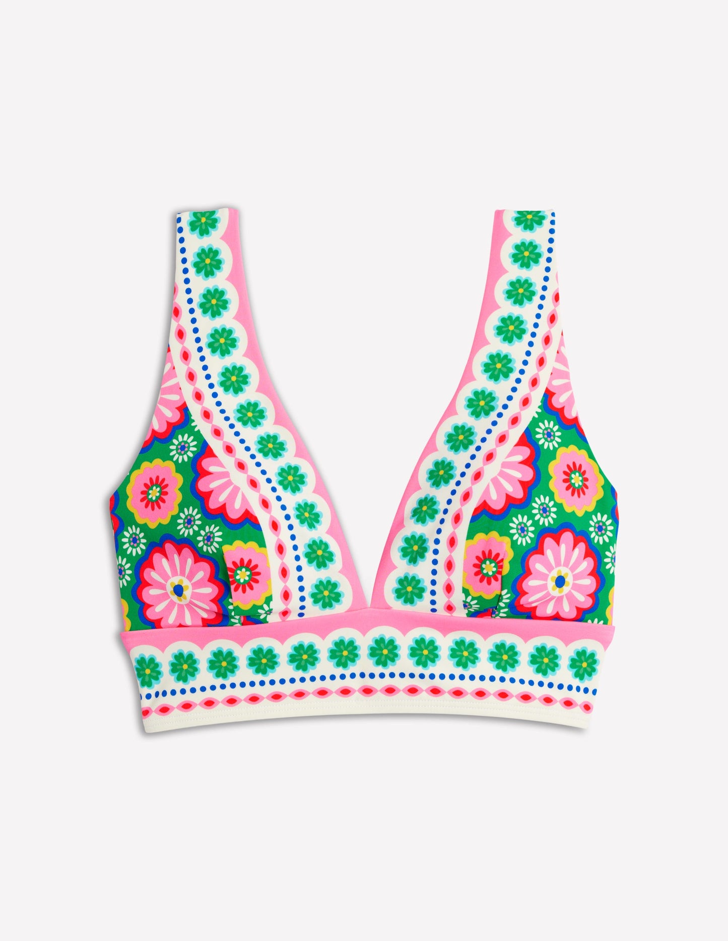 Porto Bikini Top-Multi, Flower Tile